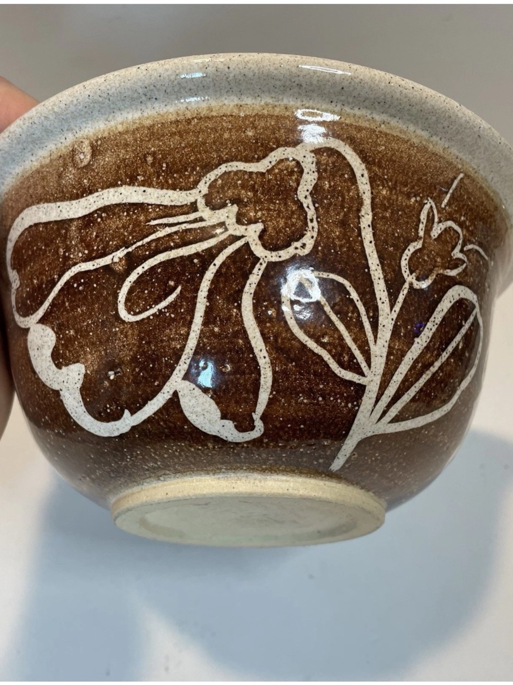 Vintage Studio Art Pottery Swanson Bowl 1974 Signed Handmade Floral 6.75”